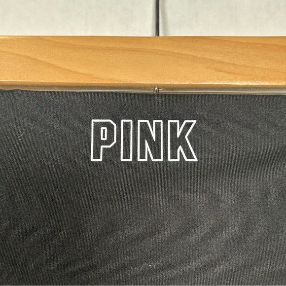 2 for$15 PINK Victoria's Secret High Rise Lace Up Black Leggings - Picture 4 of 11
